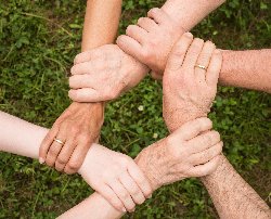 Group of holding hands